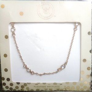 Modern Expressions FLOATING CRYSTAL Vermeil 14kt Gold Silver Chain Necklace